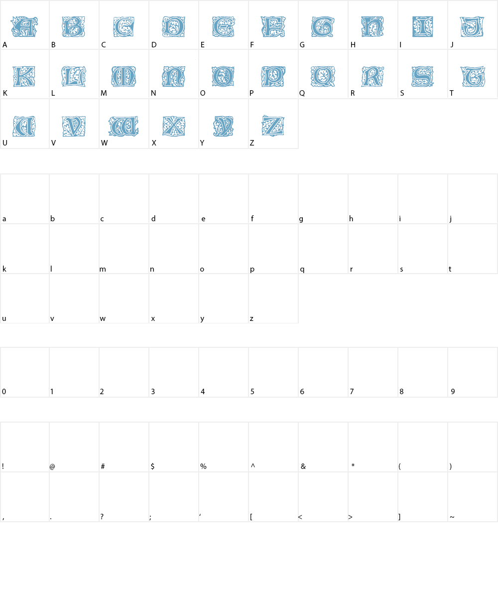 Initial Caps Font Character